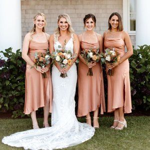 ASTR Nude Silk Dress